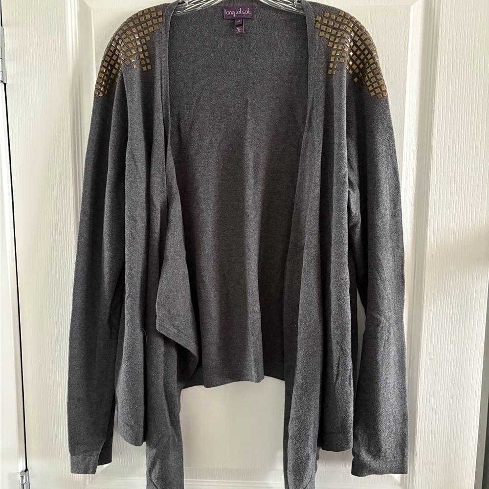 Long Tall Sally Gray Knit Cardiagn